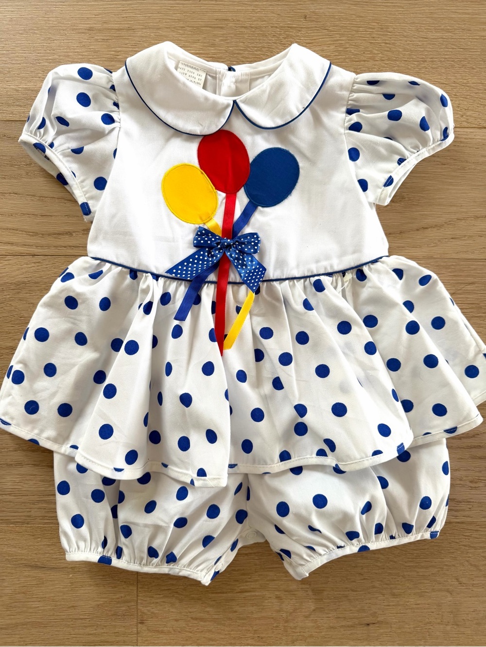 NWOT Vintage Baby Togs Balloon Polka Dot Romper 24mo